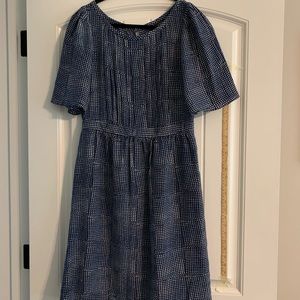 BR blue checked silk dress